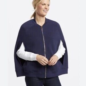 Draper James knit sweater cape navy XS/S